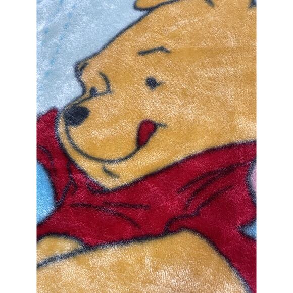 Vintage Colap Winnie the Pooh and Piglet Baby Blanket Blue Hunny Fleece Disney - Picture 3 of 12